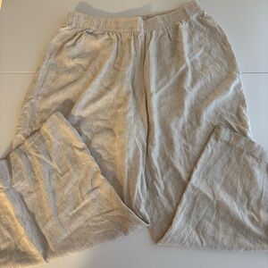 Princess Polly Cream Linen Pants